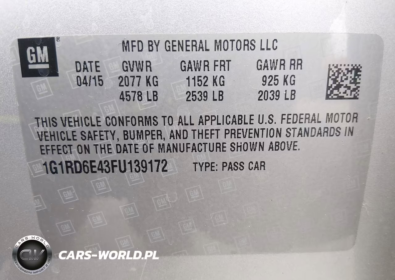 2015 Chevrolet Volt VIN:1G1RD6E43FU139172 - 9
