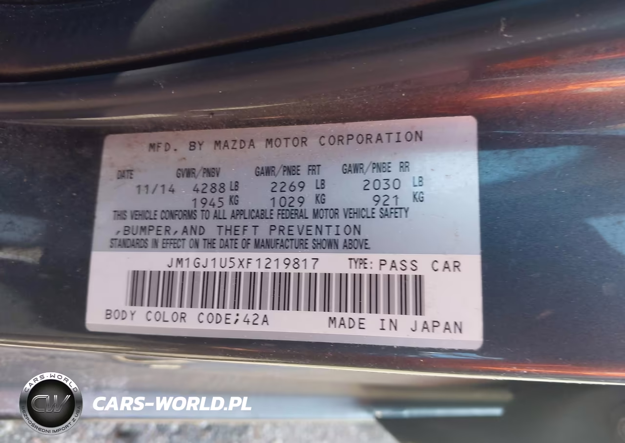 2015 Mazda Mazda6 I Sport VIN:JM1GJ1U5XF1219817 - 9