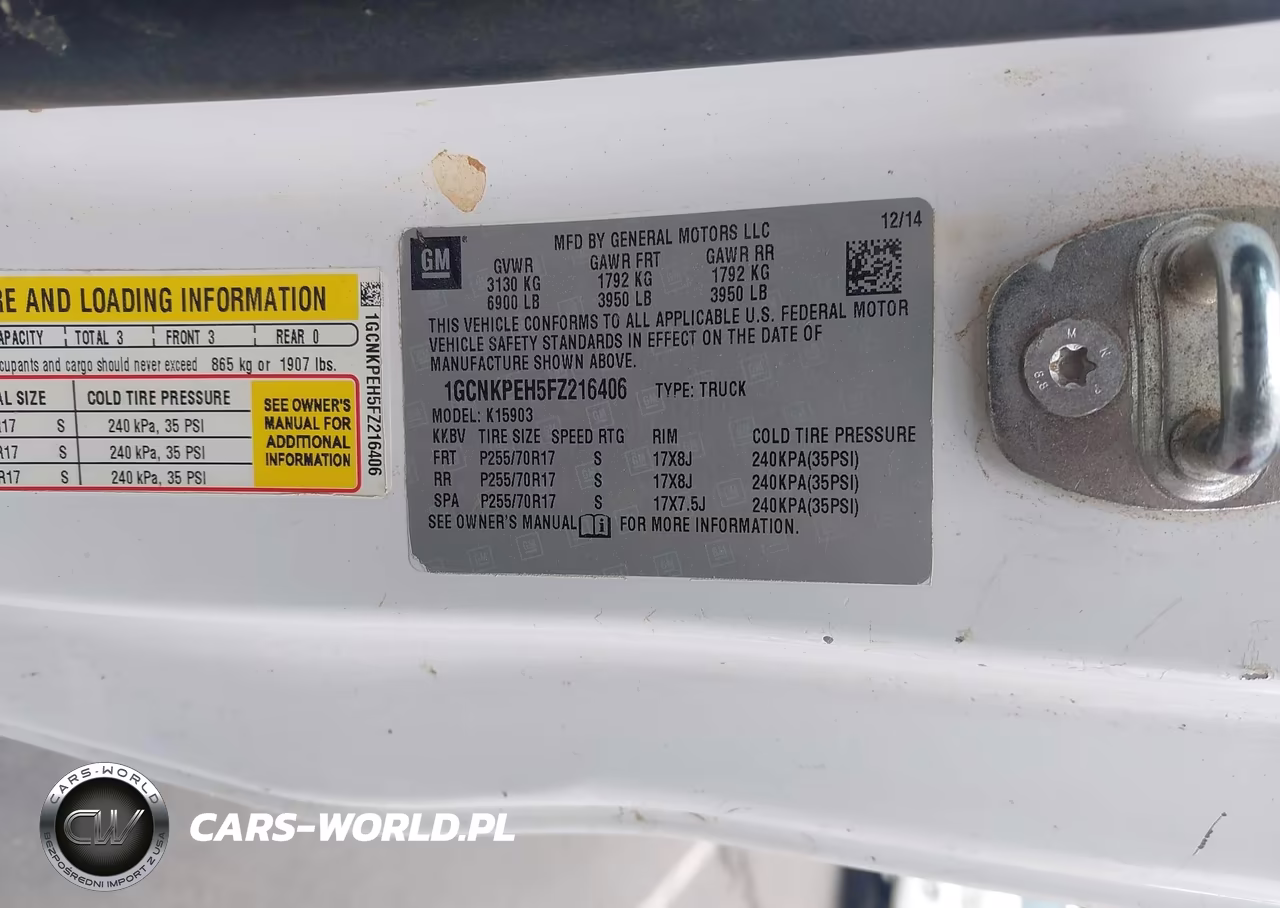2015 Chevrolet Silverado 1500 Wt VIN:1GCNKPEH5FZ216406 - 9