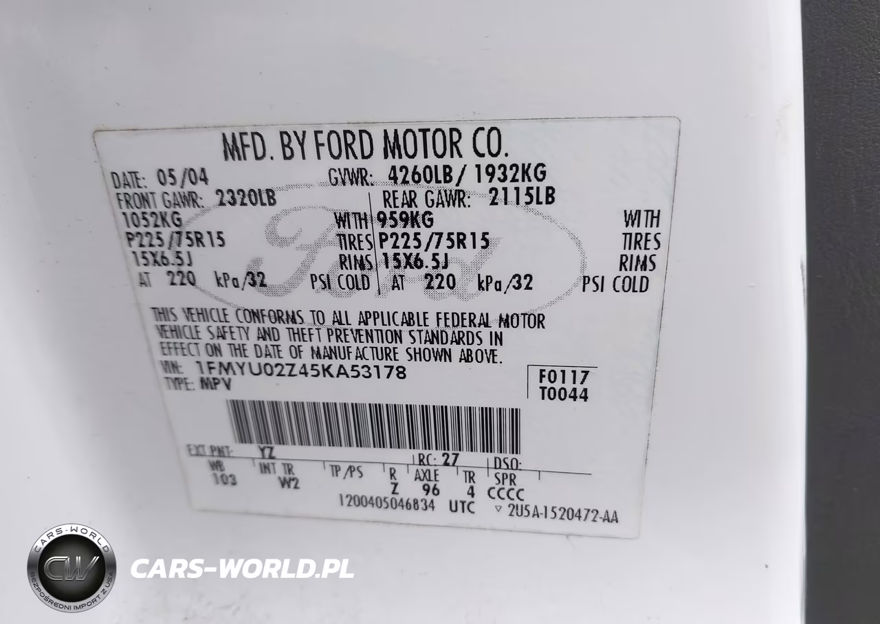 2005 Ford Escape Xls VIN:1FMYU02Z45KA53178 - 9