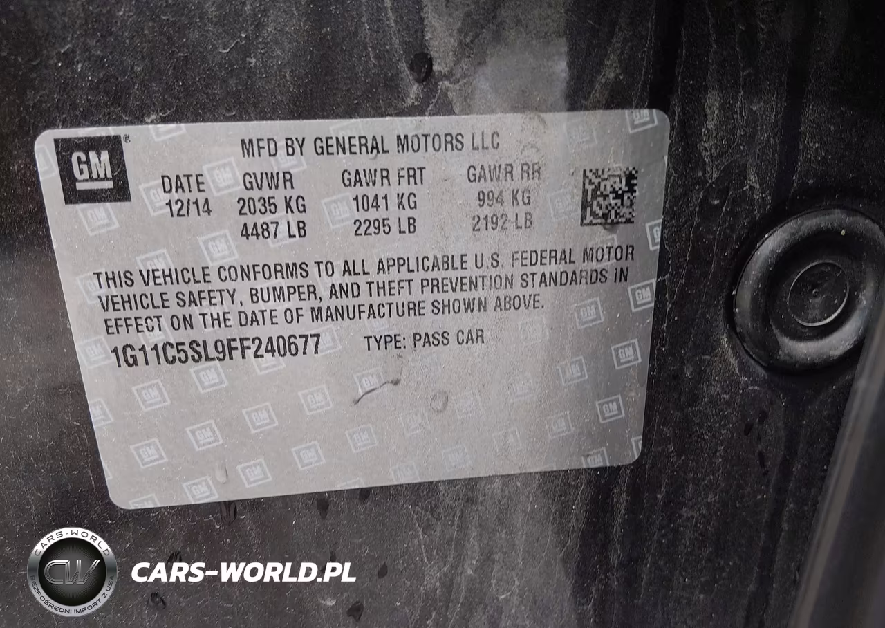 2015 Chevrolet Malibu 1Lt VIN:1G11C5SL9FF240677 - 9