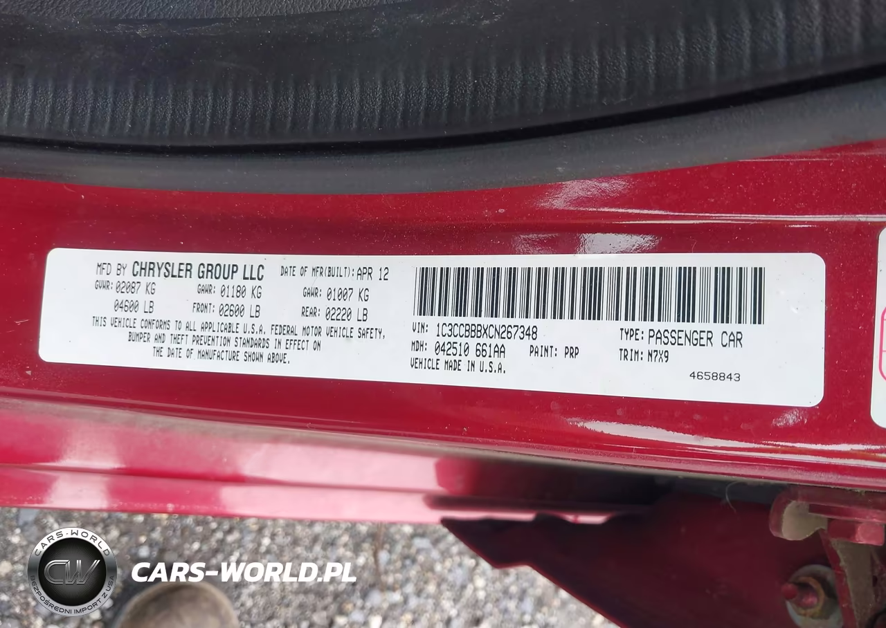 2012 Chrysler 200 Touring VIN:1C3CCBBBXCN267348 - 9