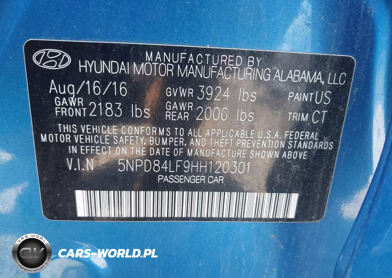 2017 Hyundai Elantra Limited VIN:5NPD84LF9HH120301 - 9