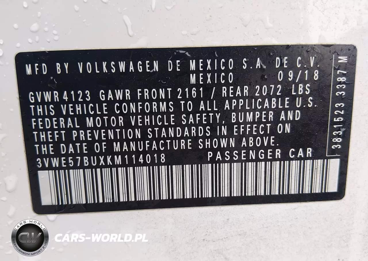 2019 Volkswagen Jetta 1.4T Sel VIN:3VWE57BUXKM114018 - 9