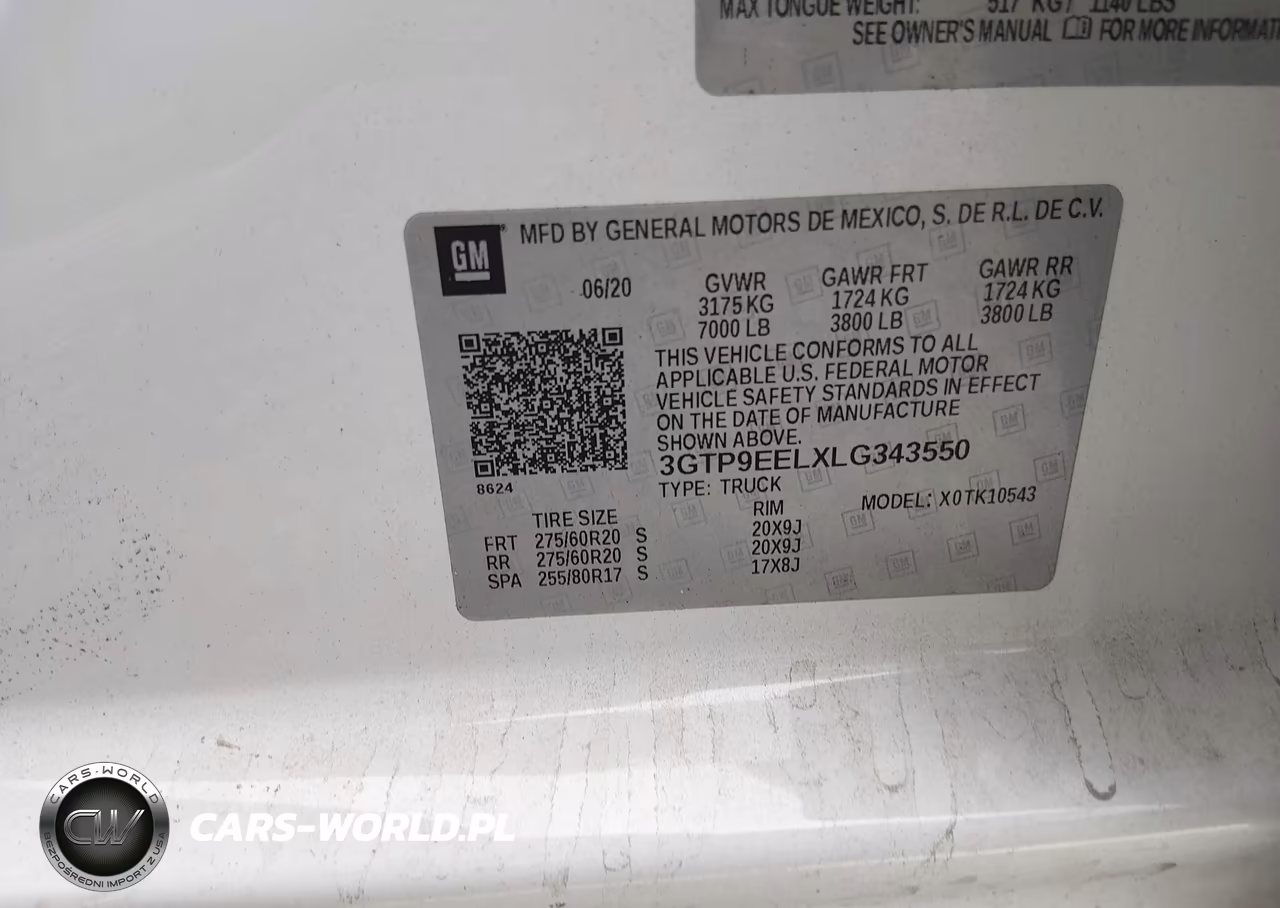 2020 GMC Sierra 1500 4Wd Short Box At4 VIN:3GTP9EELXLG343550 - 9