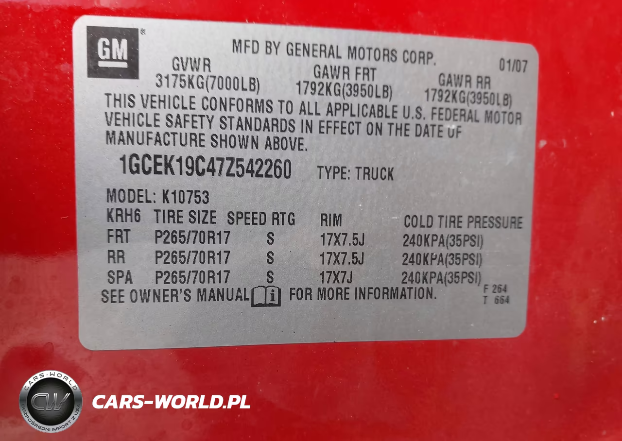 2007 Chevrolet Silverado 1500 Lt1 VIN:1GCEK19C47Z542260 - 9