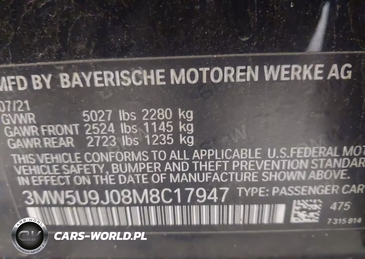 2021 BMW M340I M340I xDrive VIN:3MW5U9J08M8C17947 - 9