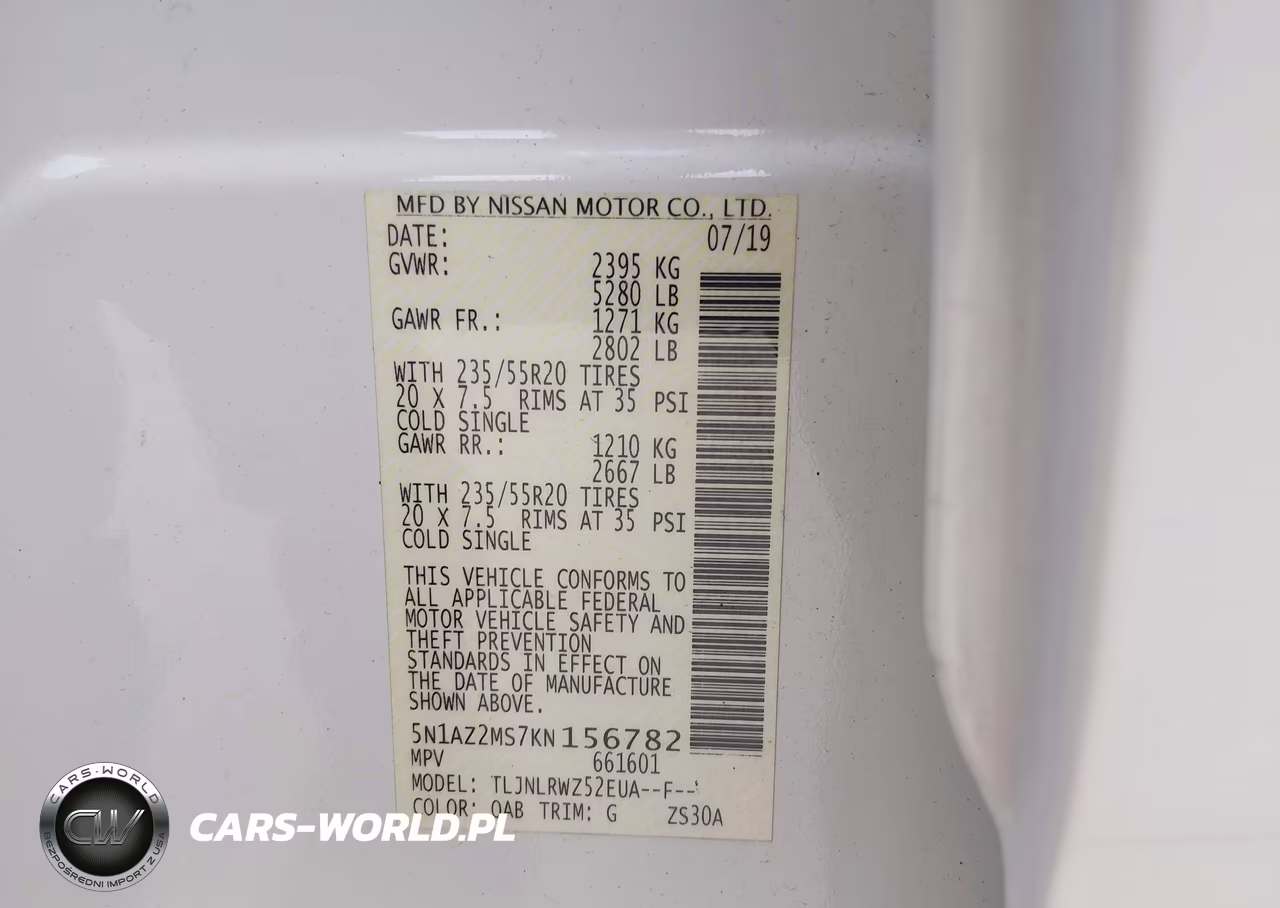 2019 Nissan Murano Sl VIN:5N1AZ2MS7KN156782 - 9