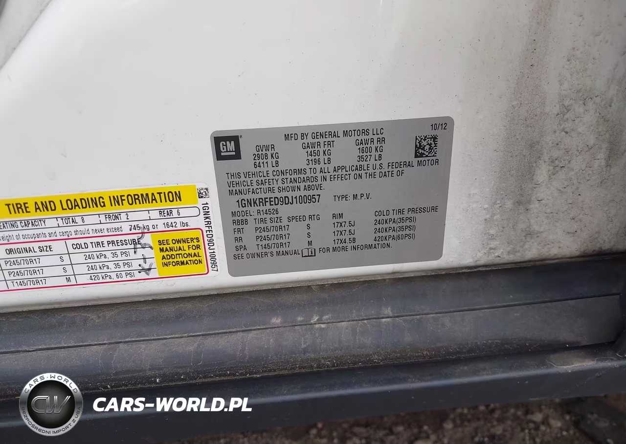 2013 Chevrolet Traverse Ls VIN:1GNKRFED9DJ100957 - 9