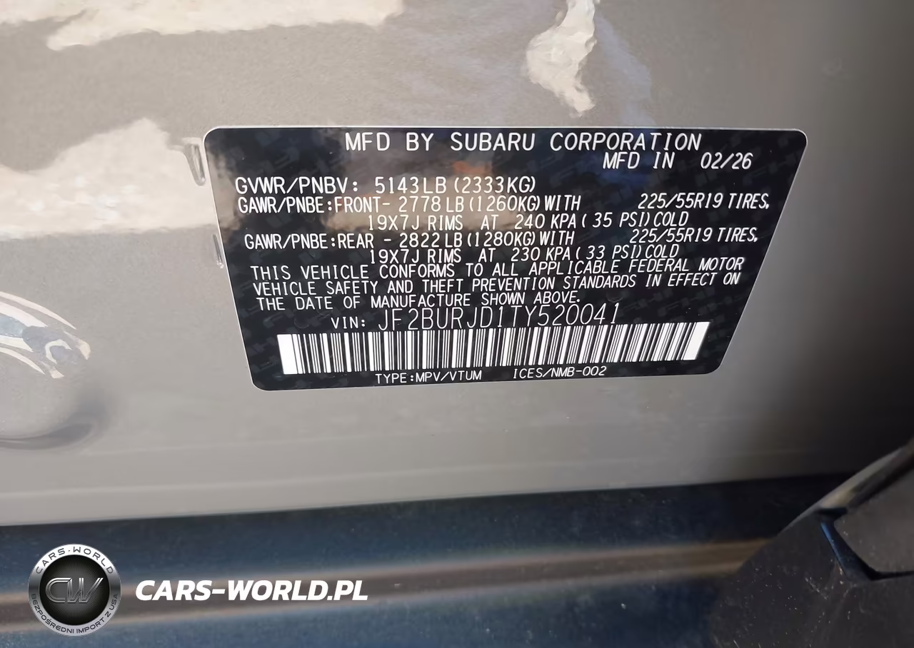 2026 Subaru Outback Touring Xt VIN:JF2BURJD1TY520041 - 9