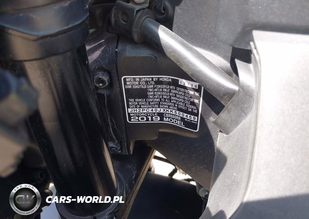 2019 Honda Cbr600 Rr VIN:JH2PC40JXKK500459 - 10