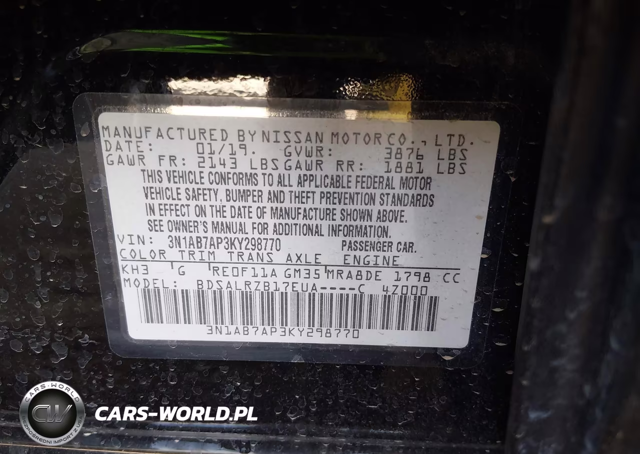 2019 Nissan Sentra Sr VIN:3N1AB7AP3KY298770 - 9