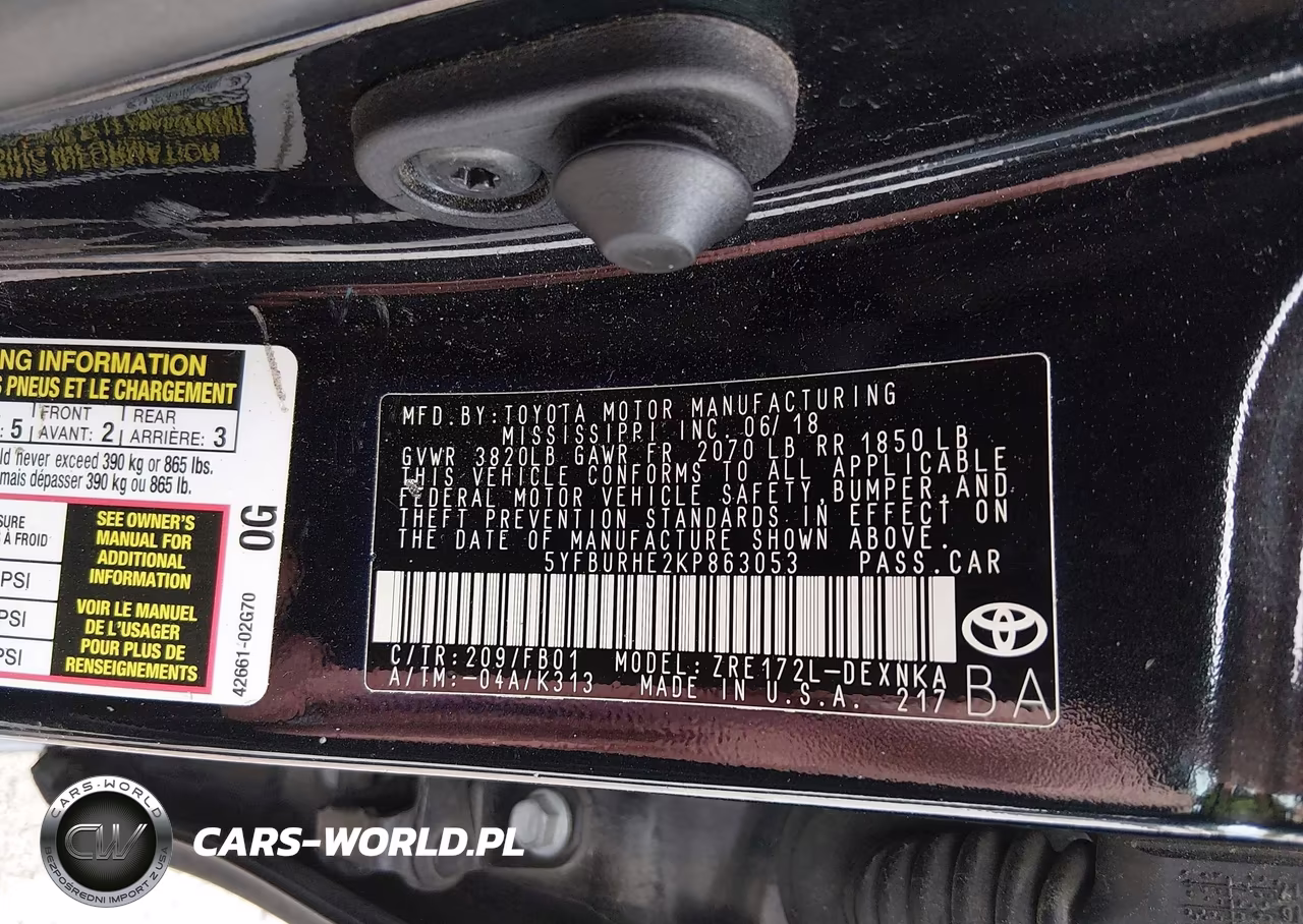 2019 Toyota Corolla Le VIN:5YFBURHE2KP863053 - 9