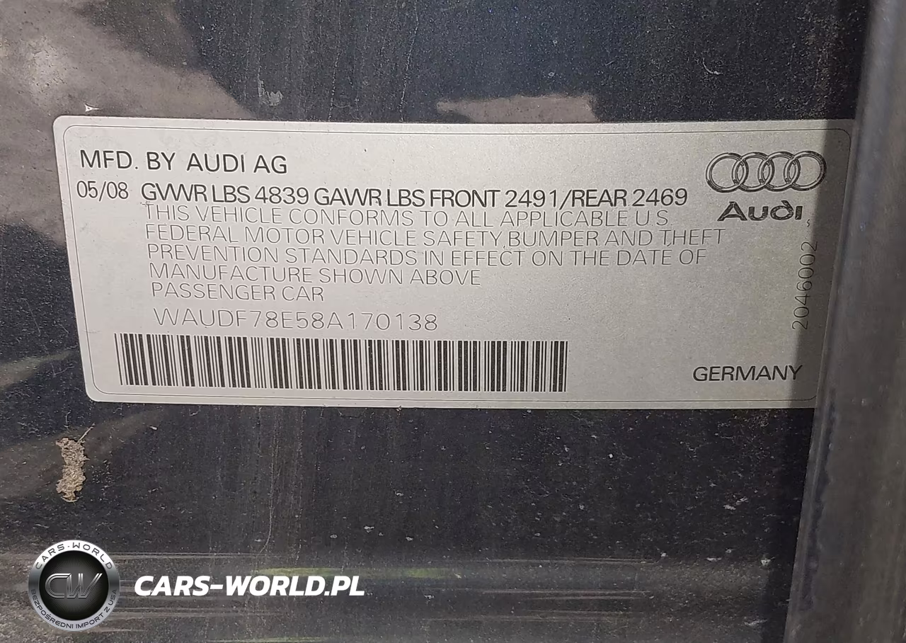 2008 Audi A4 2.0T-2.0T Special Edition VIN:WAUDF78E58A170138 - 9