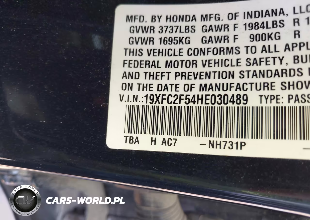 2017 Honda Civic Lx VIN:19XFC2F54HE030489 - 9