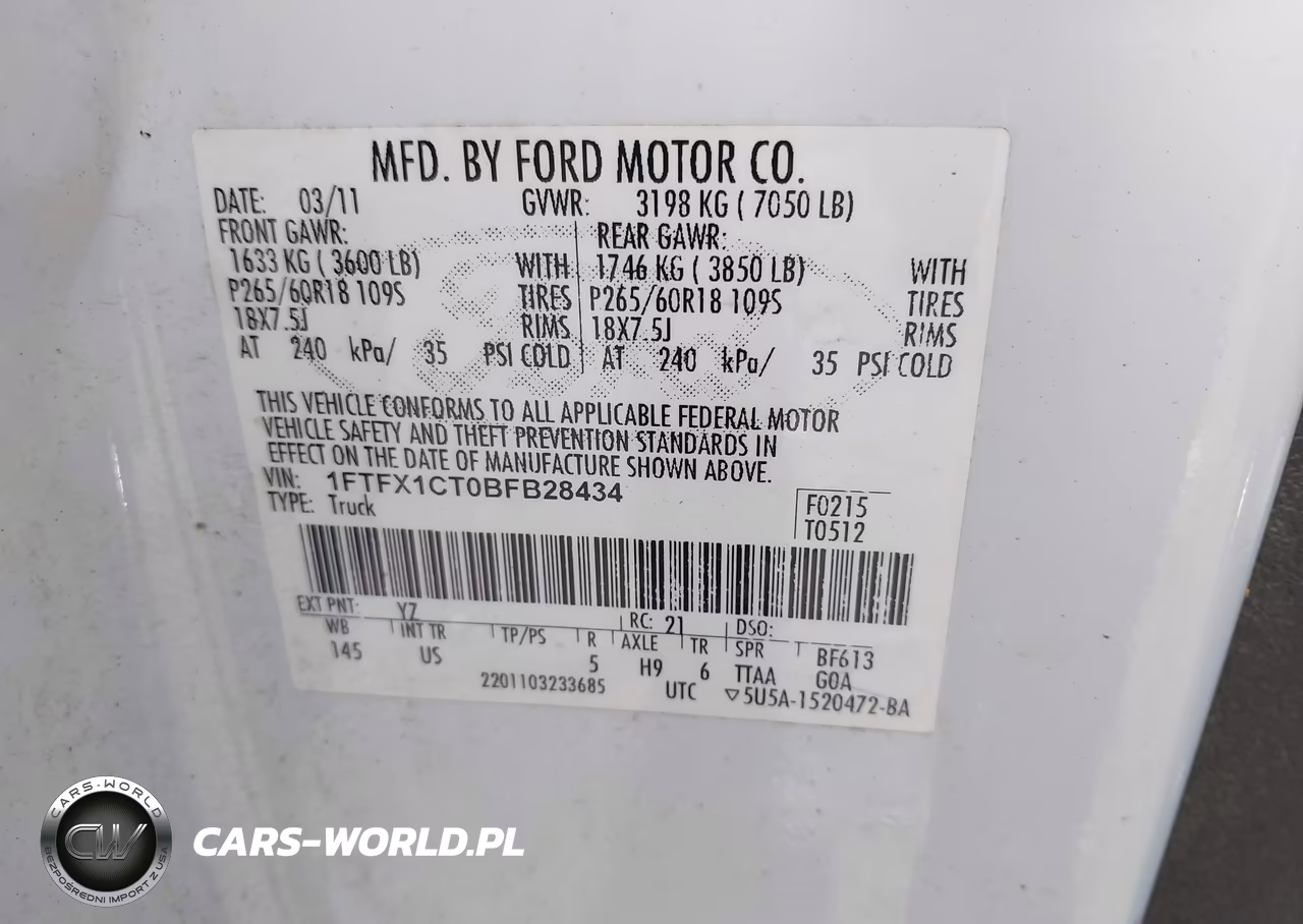 2011 Ford F-150 Xlt VIN:1FTFX1CT0BFB28434 - 9
