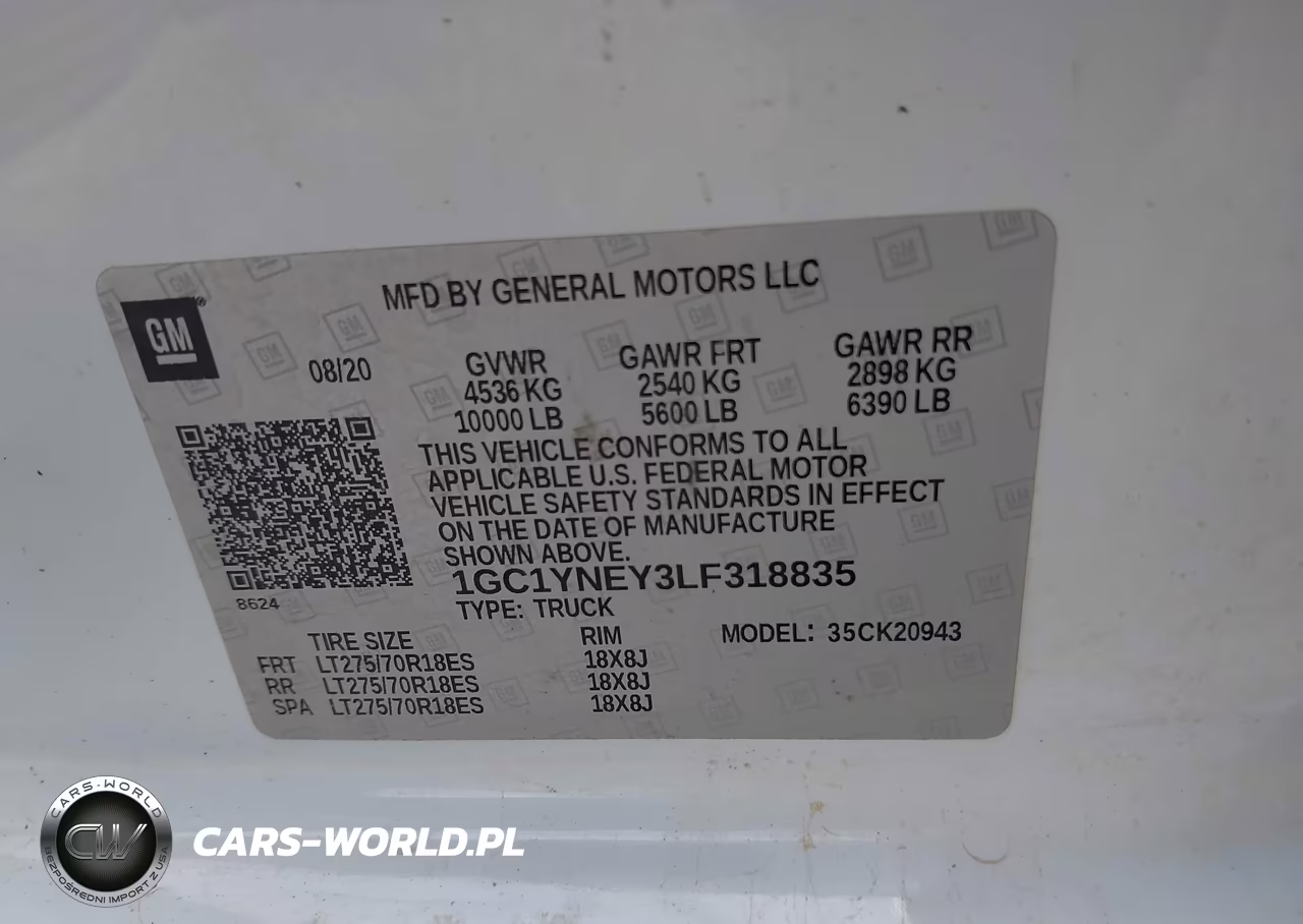 2020 Chevrolet Silverado 2500Hd VIN:1GC1YNEY3LF318835 - 9
