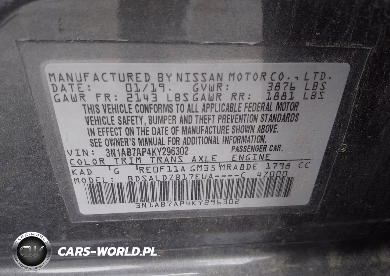 2019 Nissan Sentra Sv VIN:3N1AB7AP4KY296302 - 9