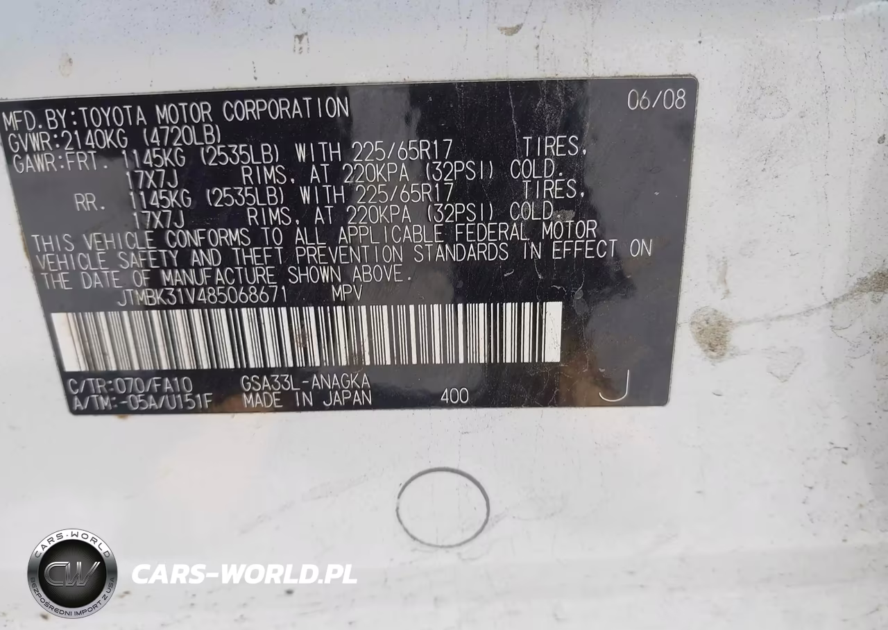 2008 Toyota Rav4 Limited V6 VIN:JTMBK31V485068671 - 9