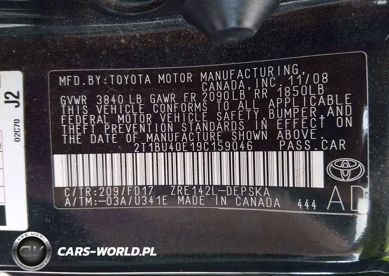 2009 Toyota Corolla S VIN:2T1BU40E19C159046 - 9