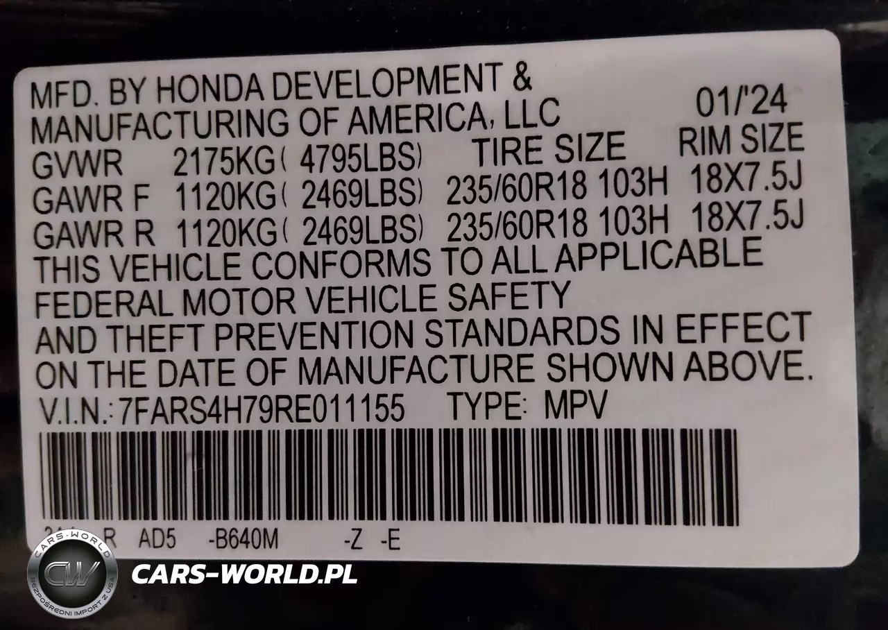 2024 Honda Cr-V Ex-L Awd VIN:7FARS4H79RE011155 - 9