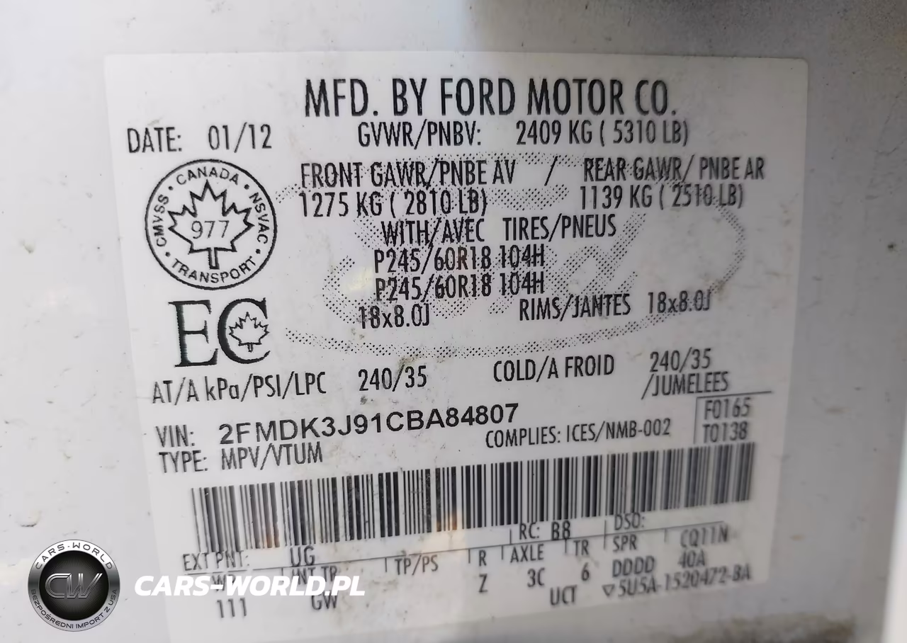 2012 Ford Edge Sel VIN:2FMDK3J91CBA84807 - 9