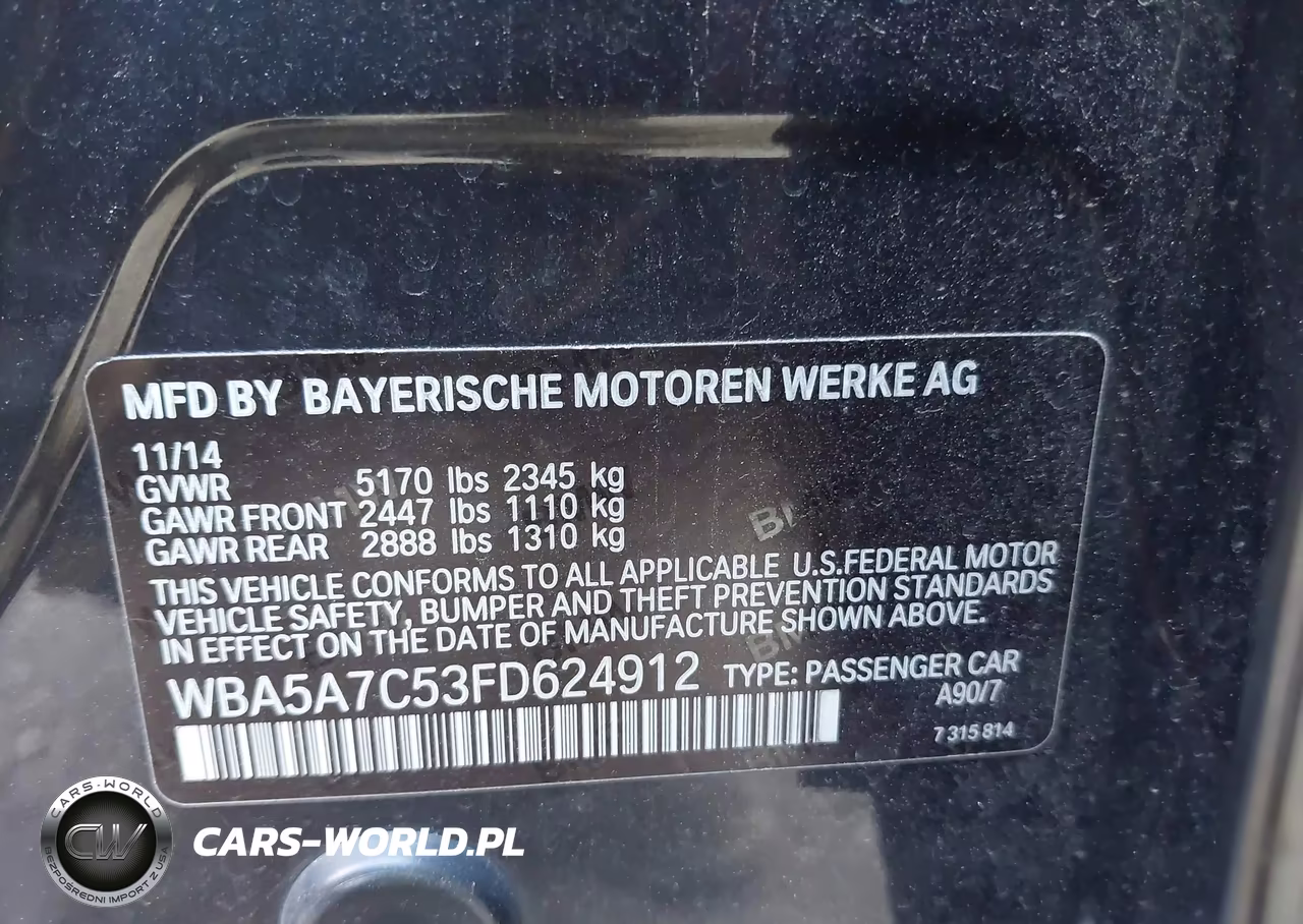 2015 BMW 528I xDrive VIN:WBA5A7C53FD624912 - 9