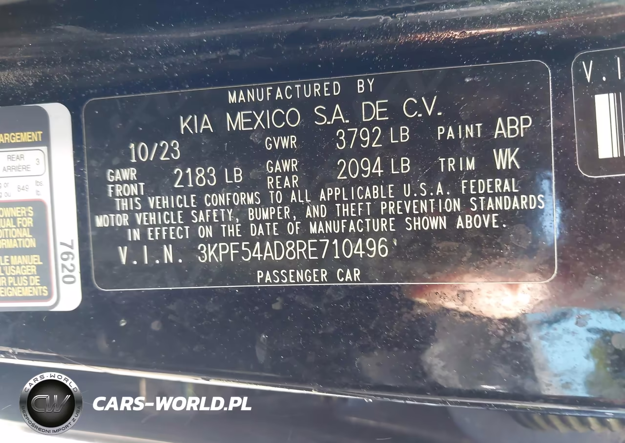 2024 Kia Forte Gt-Line VIN:3KPF54AD8RE710496 - 9
