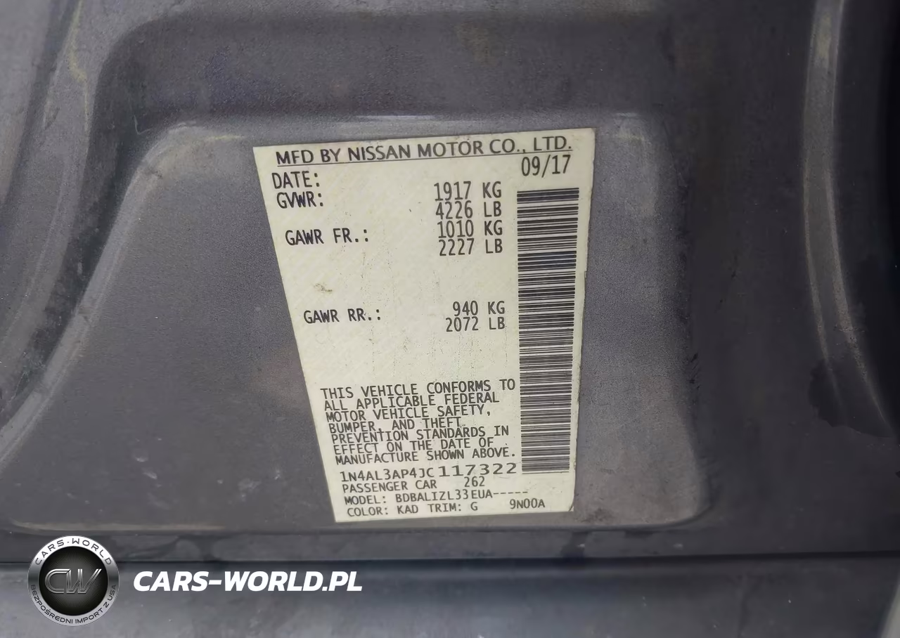 2018 Nissan Altima 2.5 Sv VIN:1N4AL3AP4JC117322 - 9