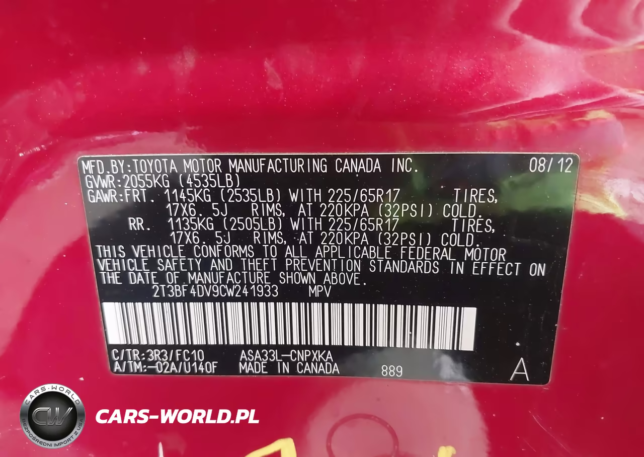 2012 Toyota Rav4 VIN:2T3BF4DV9CW241933 - 9