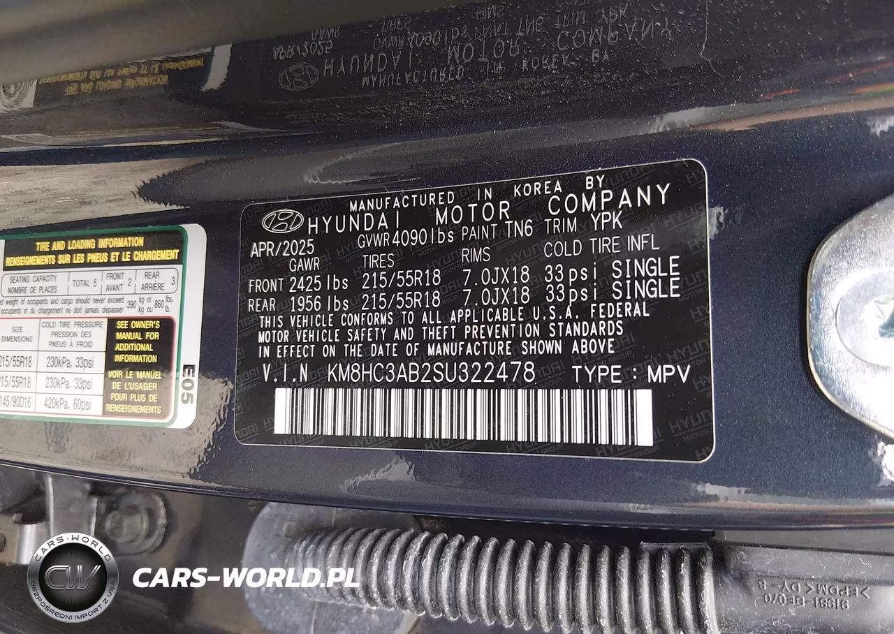 2025 Hyundai Kona Sel Convenience VIN:KM8HC3AB2SU322478 - 9