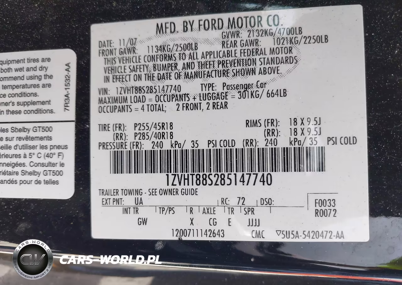 2008 Ford Mustang VIN:1ZVHT88S285147740 - 9