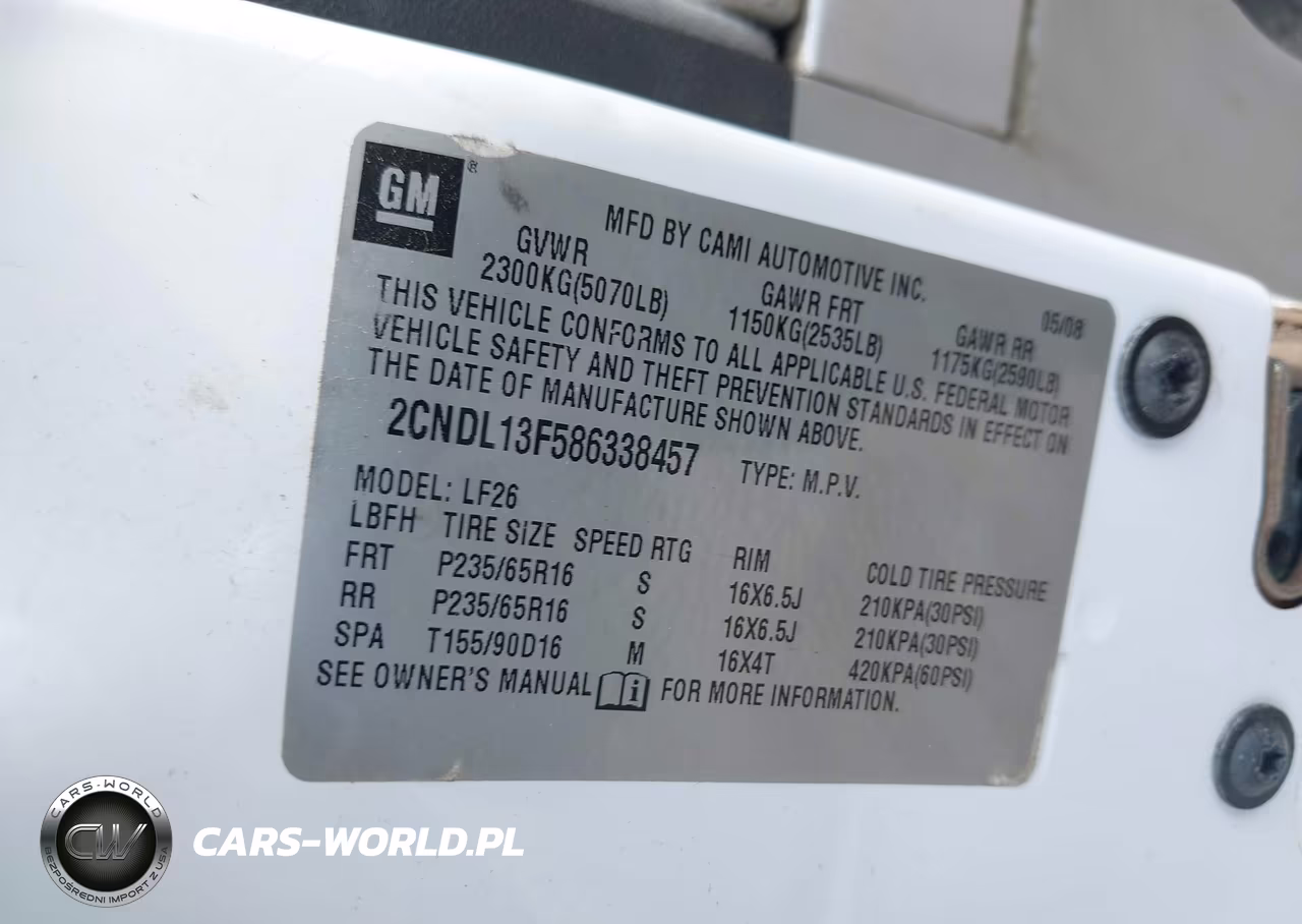 2008 Chevrolet Equinox Ls VIN:2CNDL13F586338457 - 9