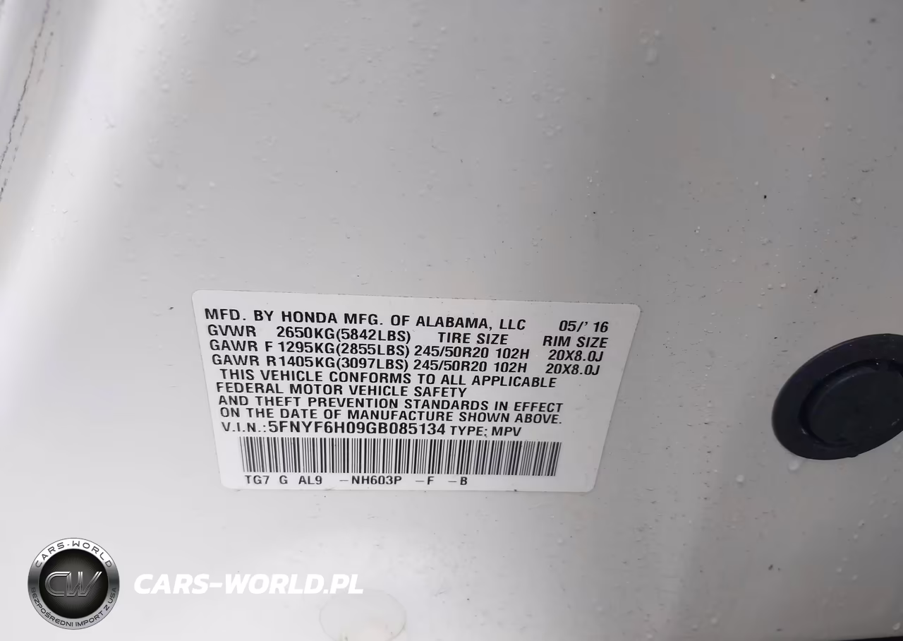 2016 Honda Pilot Elite VIN:5FNYF6H09GB085134 - 9