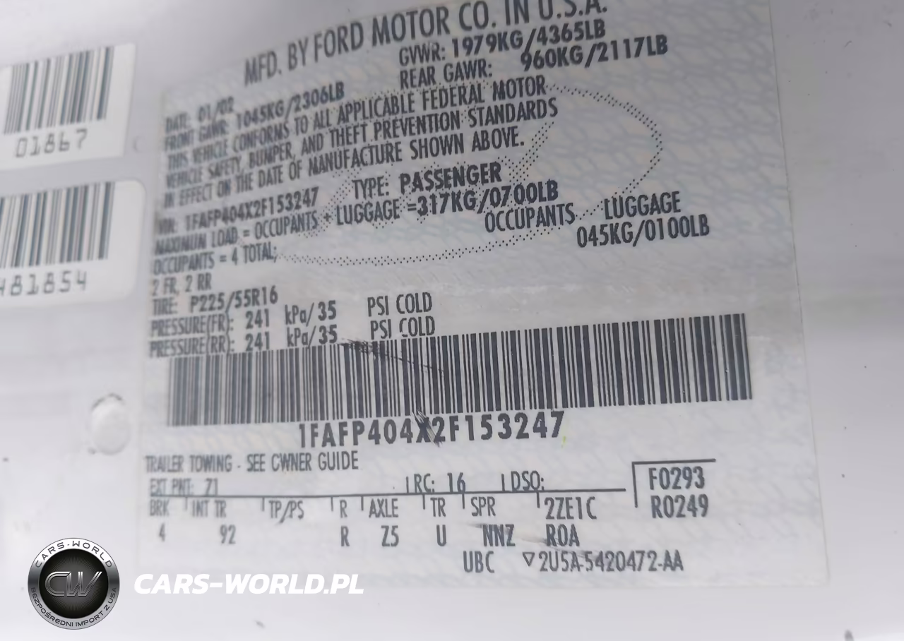 2002 Ford Mustang VIN:1FAFP404X2F153247 - 9