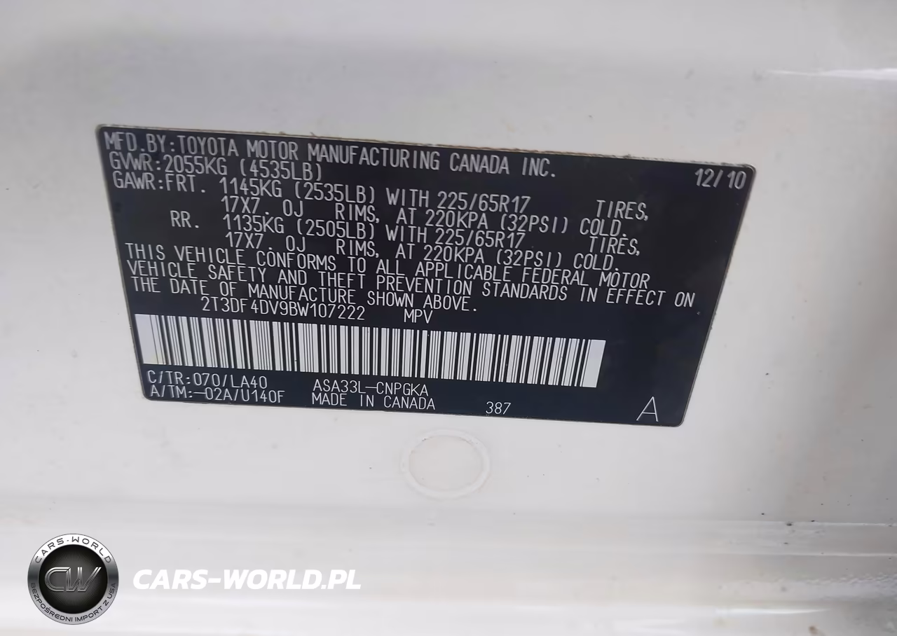 2011 Toyota Rav4 Limited VIN:2T3DF4DV9BW107222 - 9