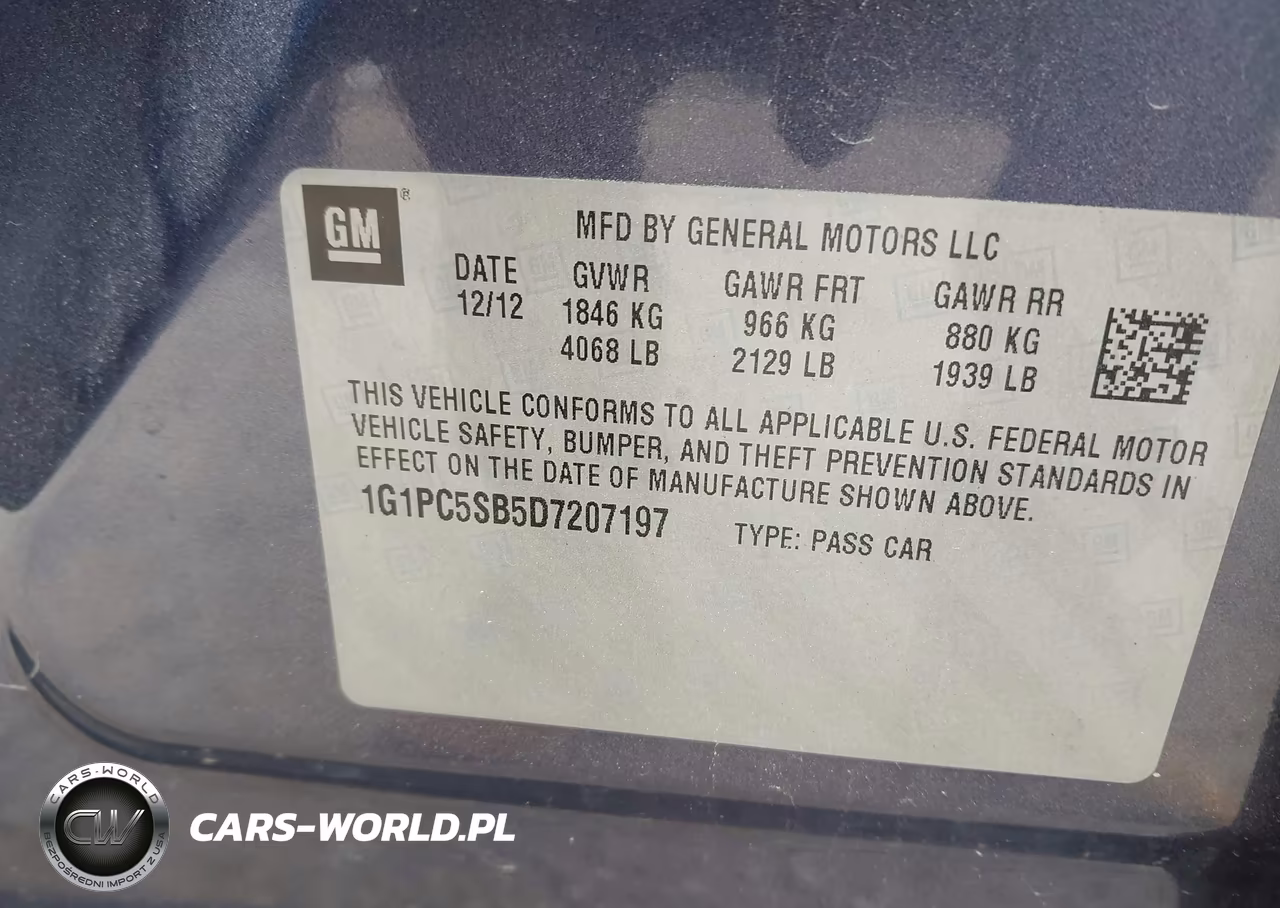 2013 Chevrolet Cruze 1Lt Auto VIN:1G1PC5SB5D7207197 - 9