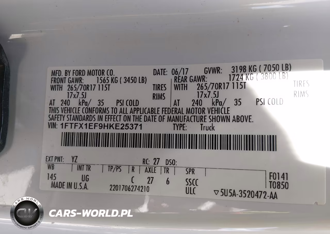2017 Ford F-150 Xlt VIN:1FTFX1EF9HKE25371 - 9