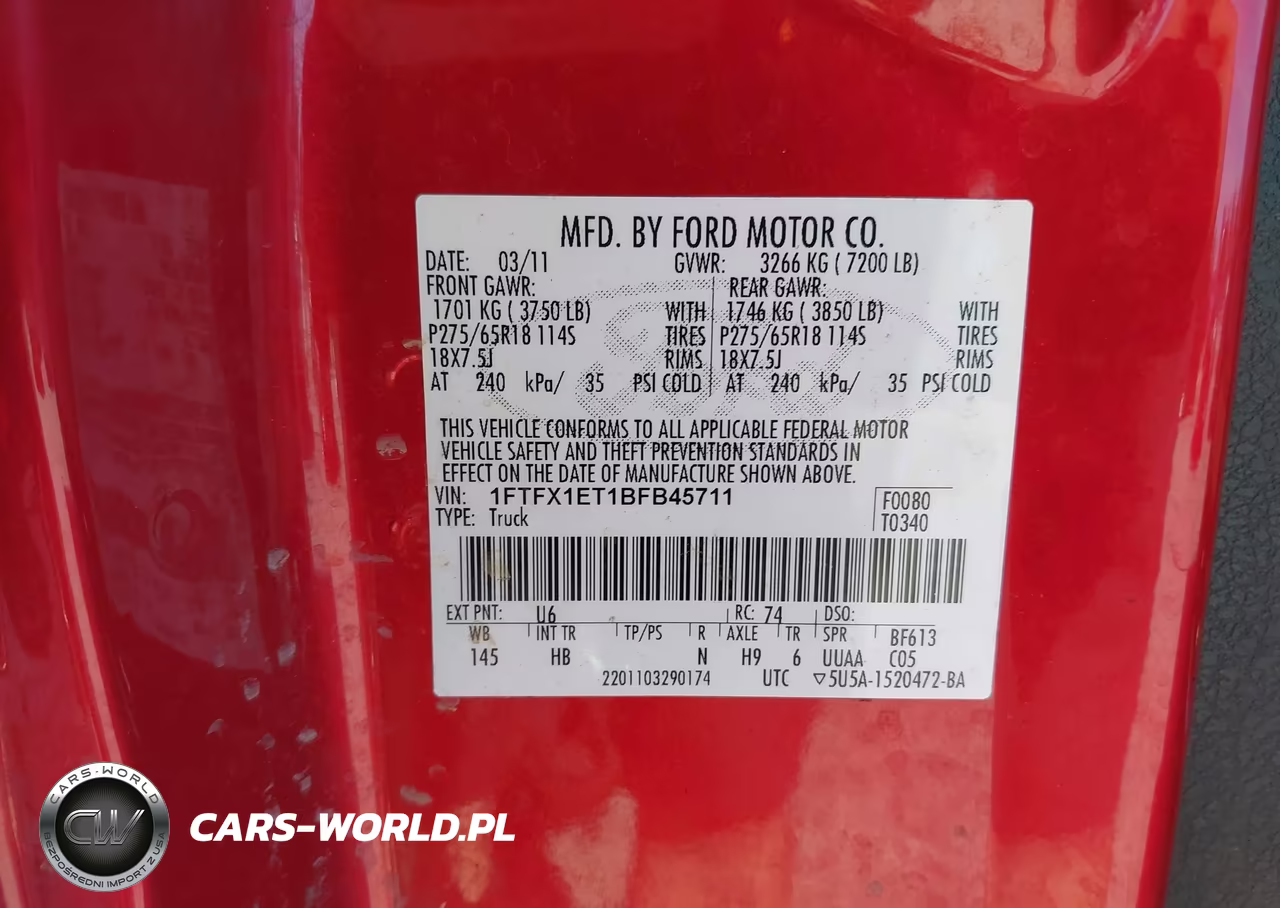 2011 Ford F-150 Lariat VIN:1FTFX1ET1BFB45711 - 9