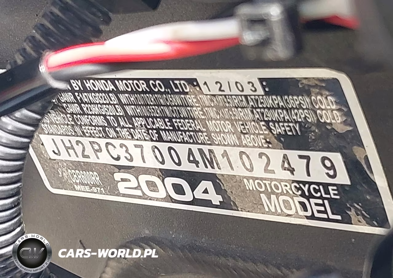 2004 Honda Cbr600 Rr VIN:JH2PC37004M102479 - 10