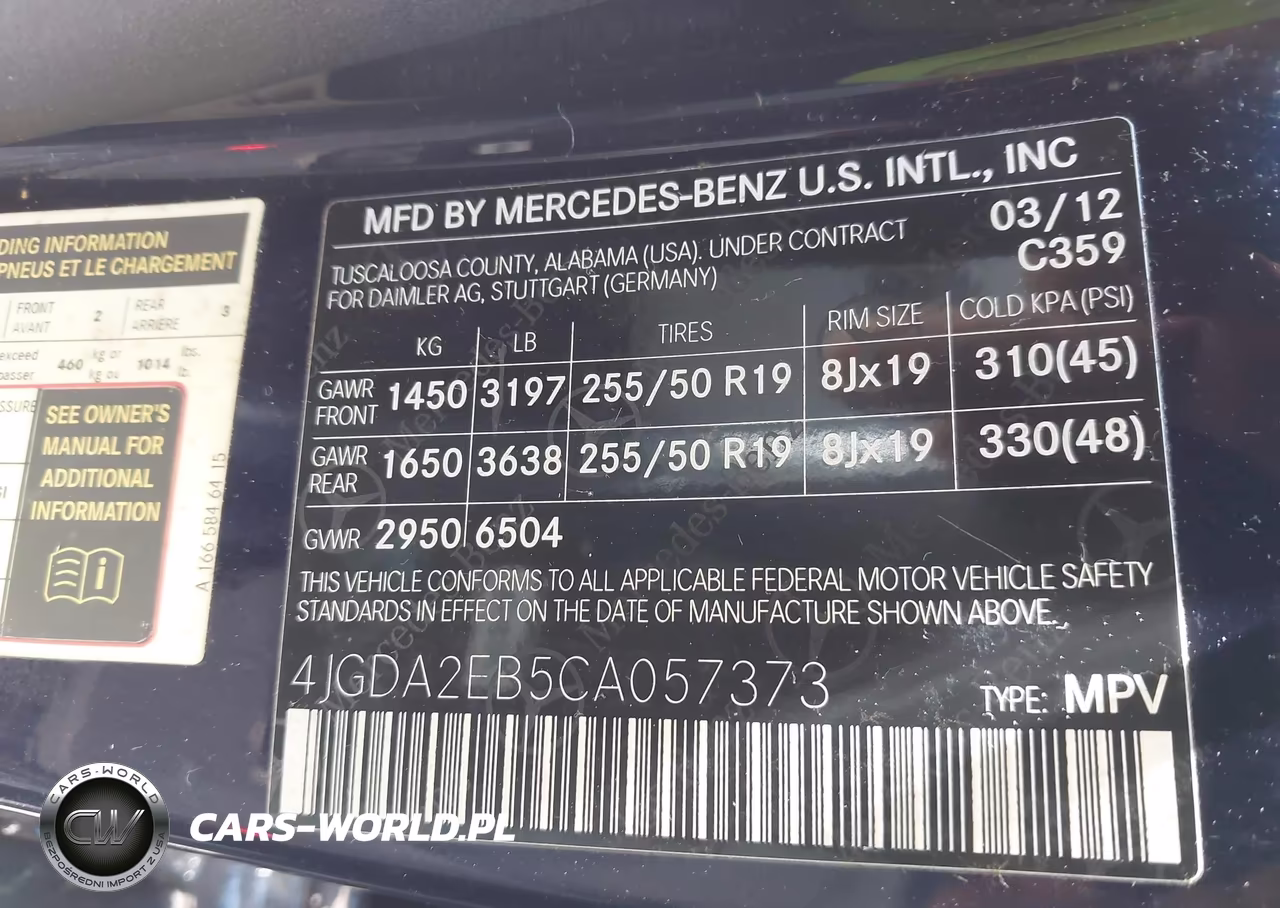 2012 Mercedes-Benz Ml 350 Bluetec 4Matic VIN:4JGDA2EB5CA057373 - 9