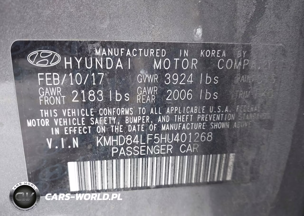 2017 Hyundai Elantra Se VIN:KMHD84LF5HU401268 - 9
