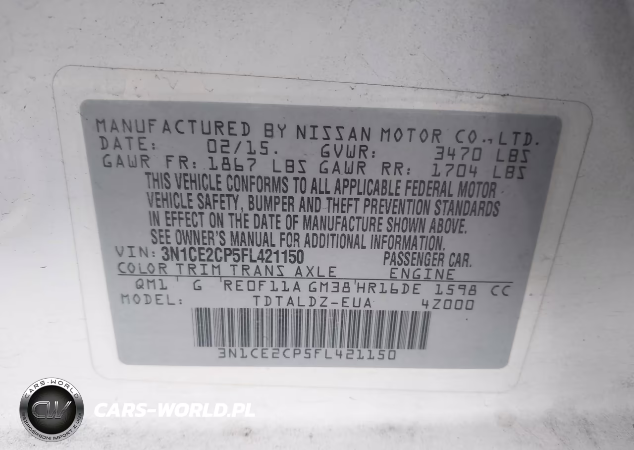 2015 Nissan Versa Note S (Sr)-S Plus-Sl-Sr-Sv VIN:3N1CE2CP5FL421150 - 9