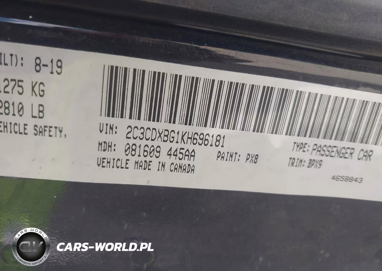 2019 Dodge Charger Sxt Rwd VIN:2C3CDXBG1KH696181 - 9