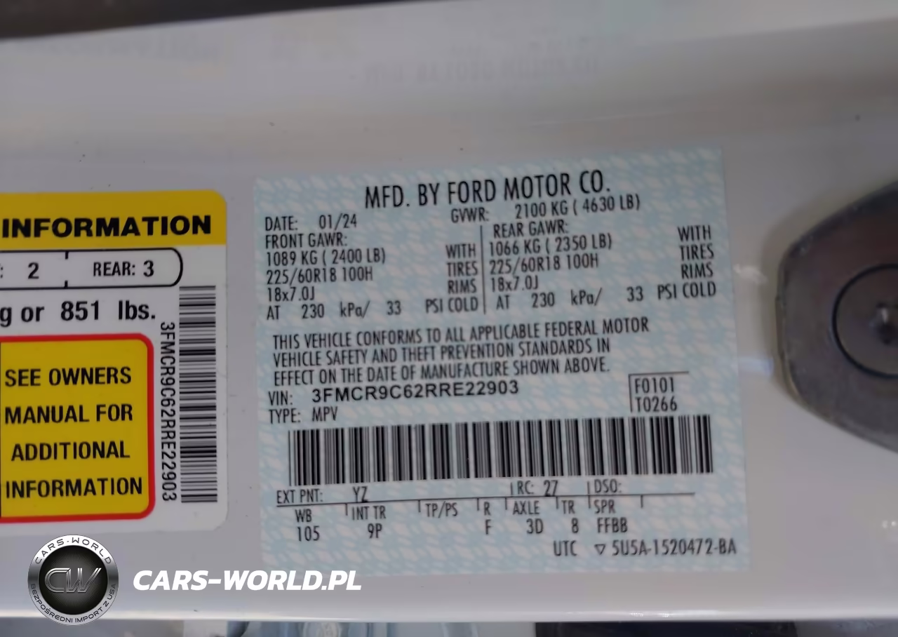 2024 Ford Bronco Sport Outer Banks VIN:3FMCR9C62RRE22903 - 9