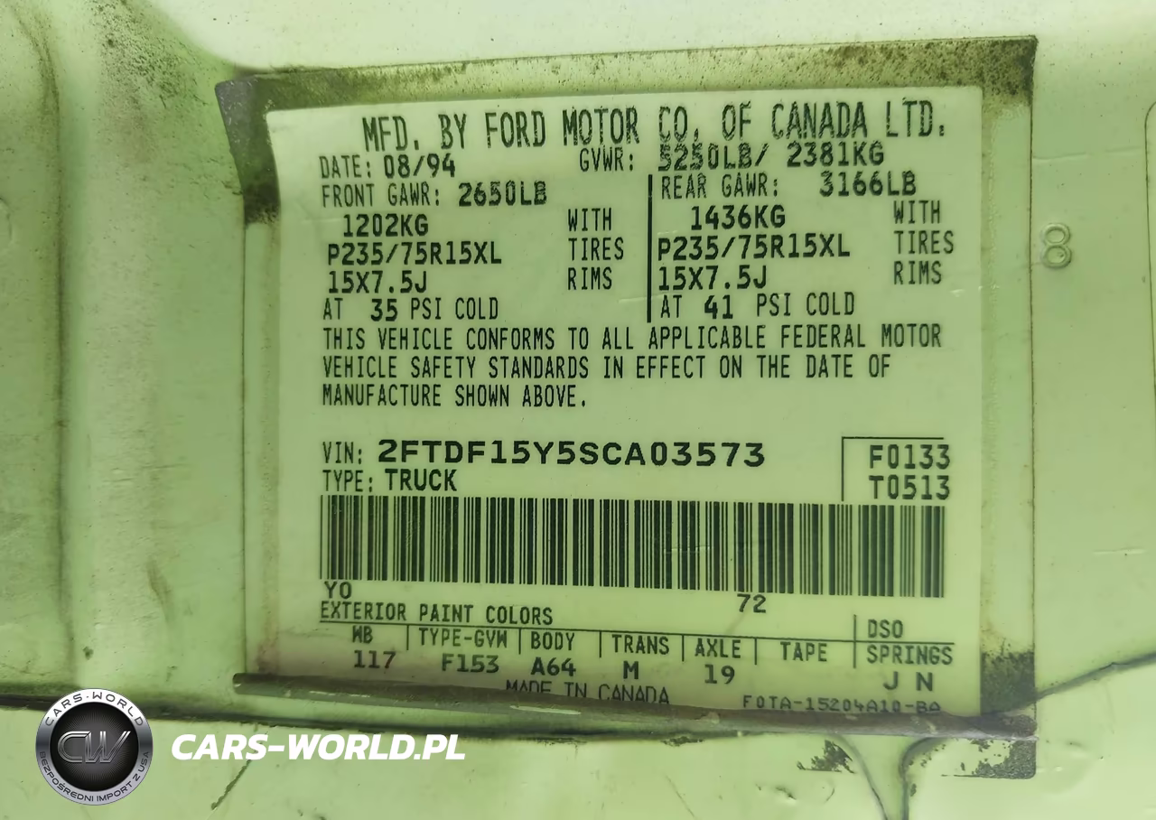 1995 Ford F150 VIN:2FTDF15Y5SCA03573 - 9