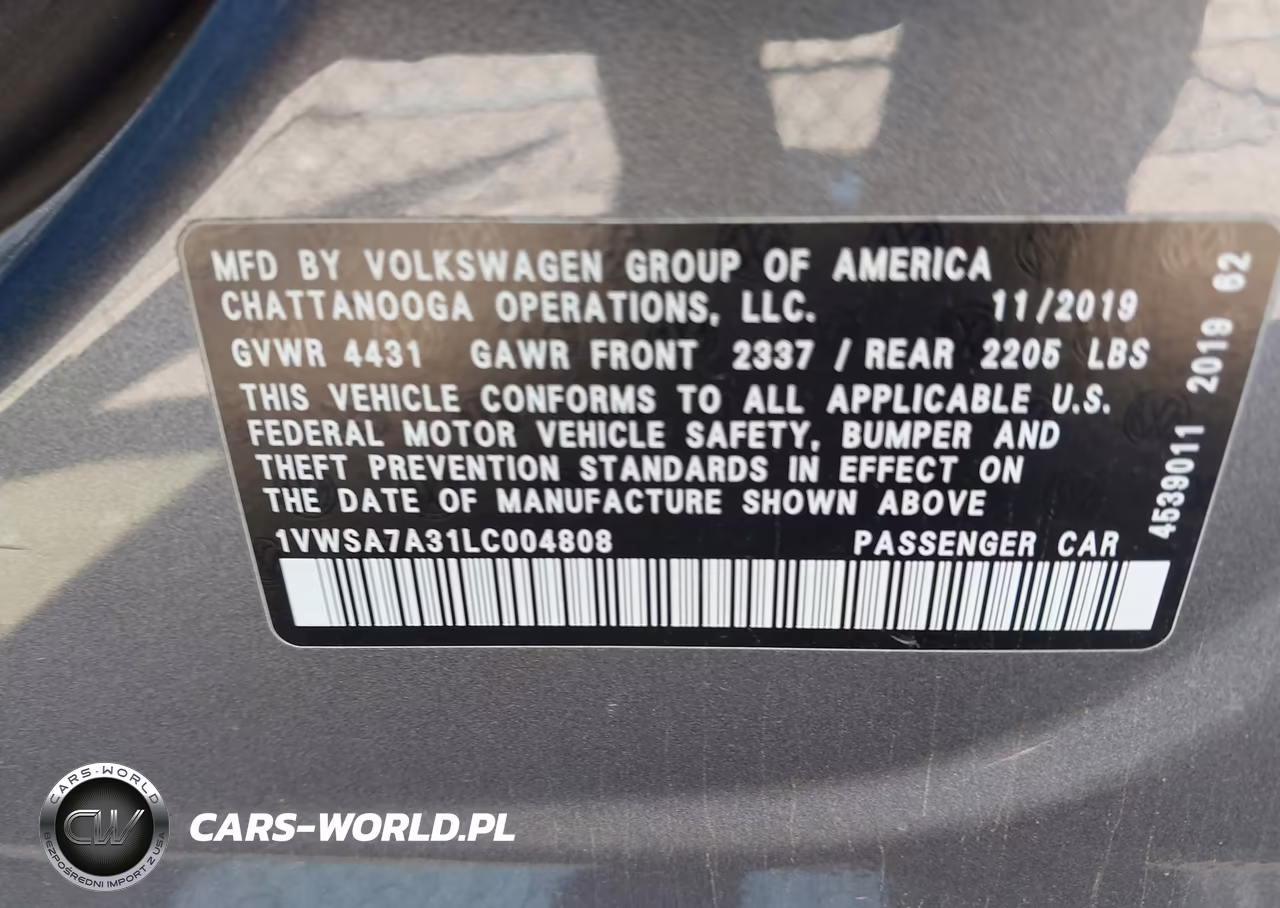 2020 Volkswagen Passat 2.0T Se VIN:1VWSA7A31LC004808 - 9