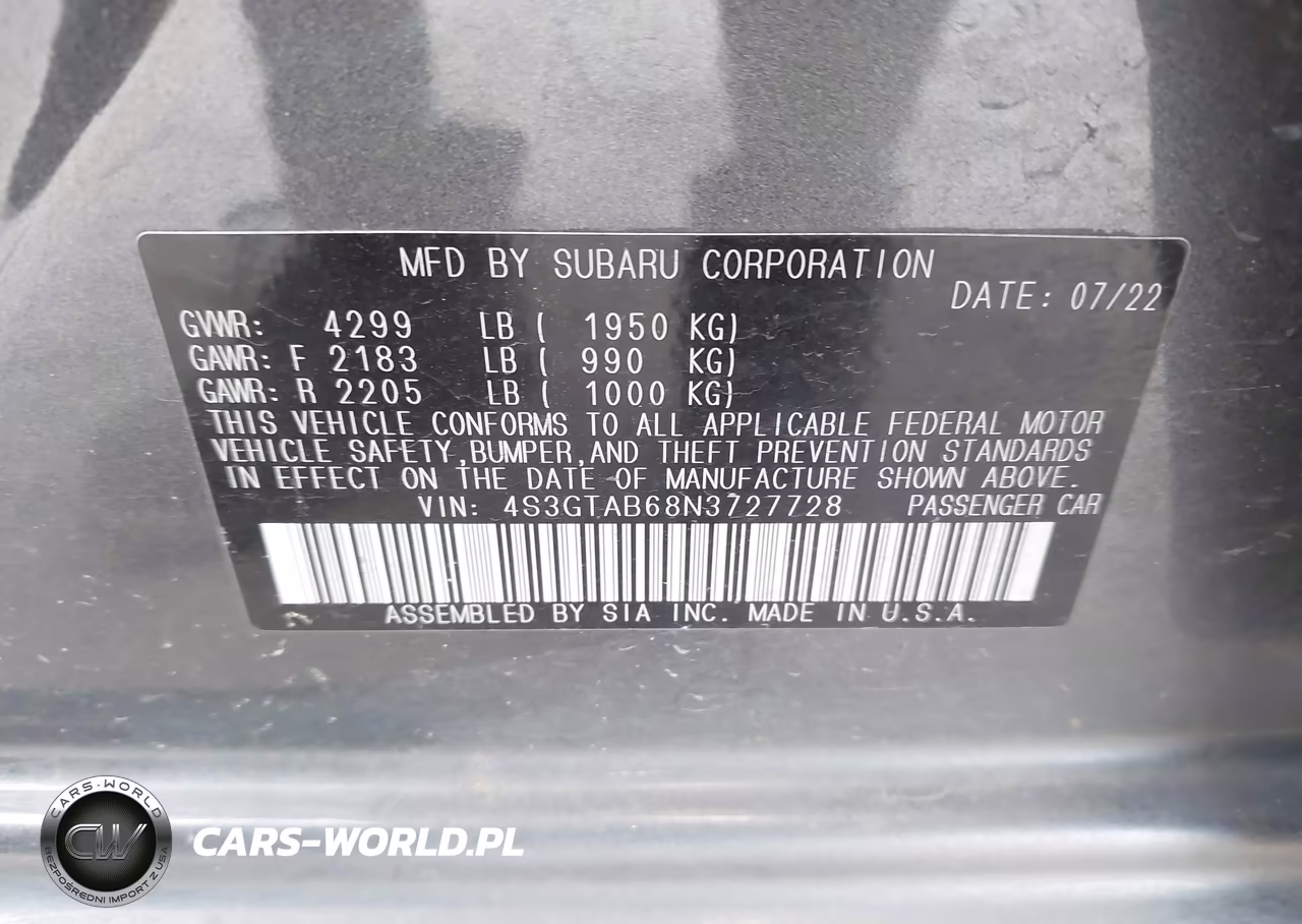 2022 Subaru Impreza Base 5-Door VIN:4S3GTAB68N3727728 - 9