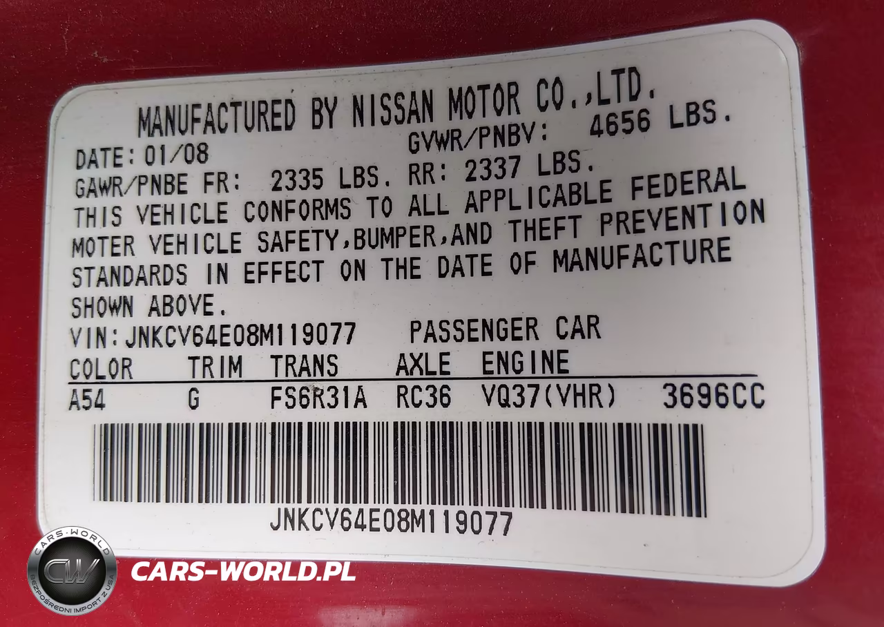 2008 Infiniti G37 Sport VIN:JNKCV64E08M119077 - 9