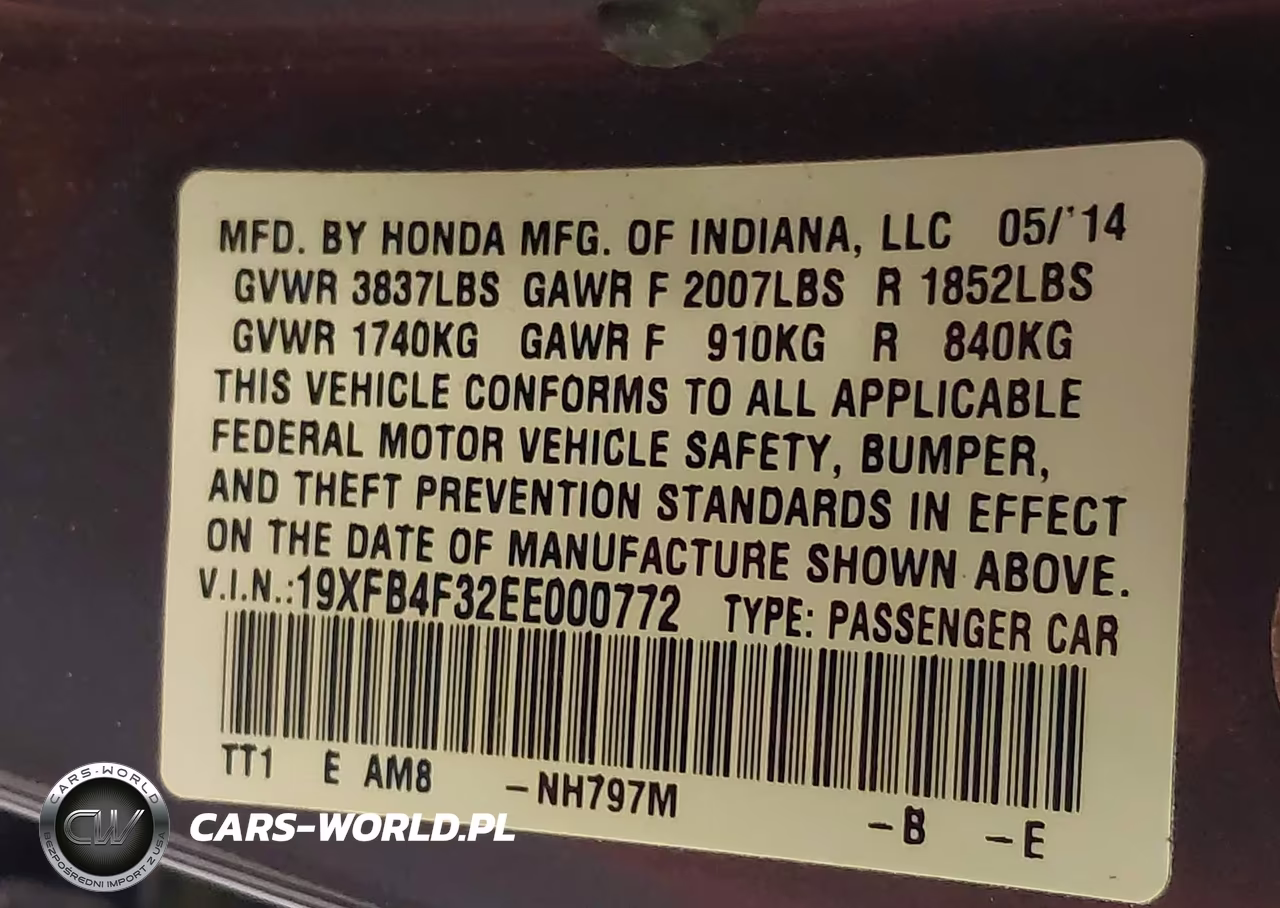 2014 Honda Civic Hybrid VIN:19XFB4F32EE000772 - 9
